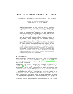 Let`s Face It: Faceted Values for Taint Tracking