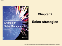 Sales strategies Chapter 2