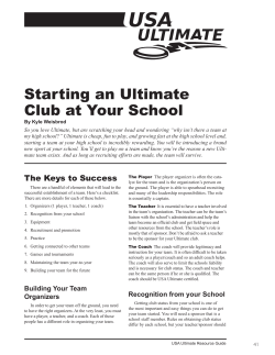 Starting an Ultimate Club at Your School