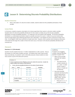 Lesson 9: Determining Discrete Probability Distributions