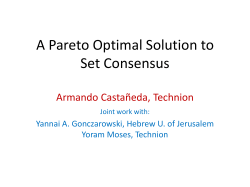 A Pareto Optimal Solution to Set Consensus - ALTA.uni