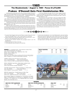 Prakas: O`Donnell Gets First Hambletonian Win