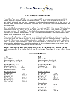 Move Money Reference Guide - First National Bank of Le Center