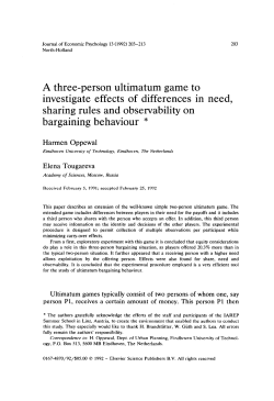 A three-person ultimatum game to investigate effects