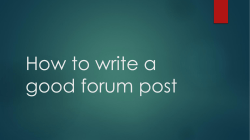 How to write a good forum post
