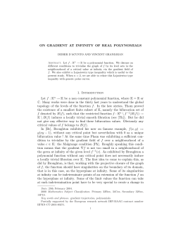 ON GRADIENT AT INFINITY OF REAL POLYNOMIALS 1