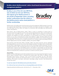 Bradley is one of five Am Law 200 firms, two of which are Am