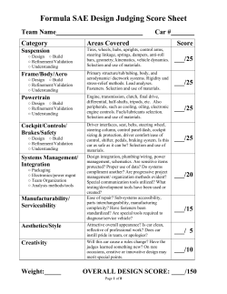 Formula SAE Design Judging Score Sheet