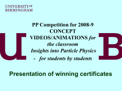 PP Competition for 2008-9 CONCEPT VIDEOS/ANIMATIONS for the