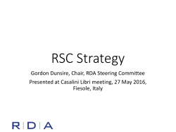 RSC strategy - Gordon Dunsire