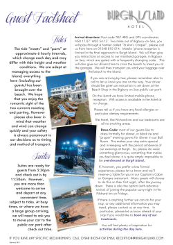 Guest Factsheet - Burgh Island Hotel