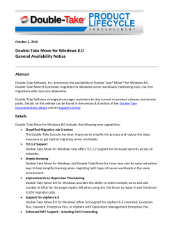 Double-Take Move for Windows Product Life