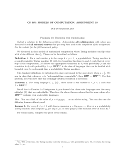 CS 365: MODELS OF COMPUTATION. ASSIGNMENT 10 Problem
