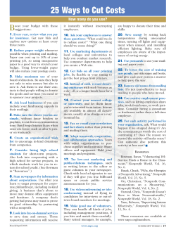 25 Ways to Cut Costs - Valley Nonprofit Resources