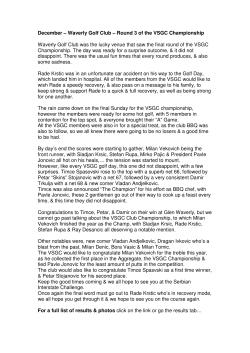 December &ndash; Waverly Golf Club &ndash; Round 3 of the VSGC