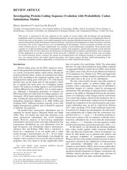 Investigating Protein-Coding Sequence Evolution with Probabilistic
