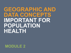 Geographic Concepts Important for Population Health