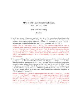 MATH 632 Take-Home Final Exam, due Dec. 18, 2014