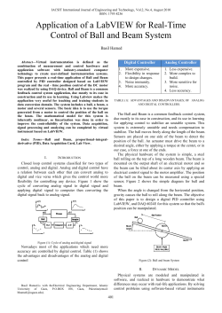 Application of a LabVIEW for Real-Time Control of Ball and