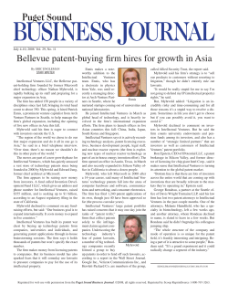 Bellevue patent-buying firm hires for growth in Asia
