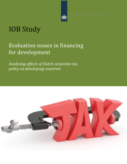Analysing effects of Dutch corporate tax policy on