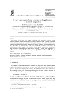 A new weak dependence condition and applications to moment