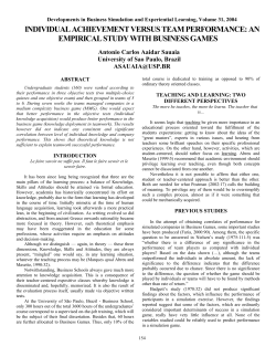 individual achievement versus team performance: an