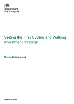 Setting the First Cycling and Walking Investment