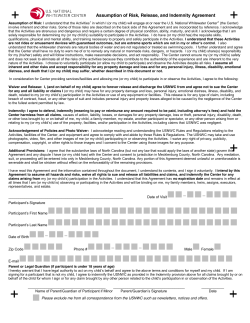 Assumption of Risk: I understand that the Activities1 in which I (or my