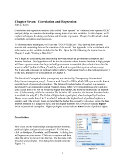 Correlation and Regression