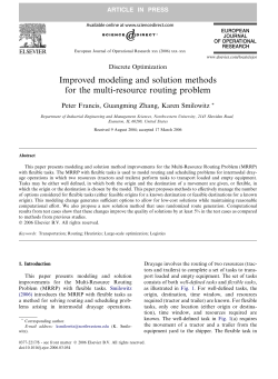 Improved modeling and solution methods for the multi