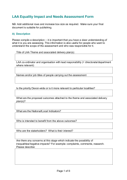 LAA Equality Impact and Needs Assessment Form