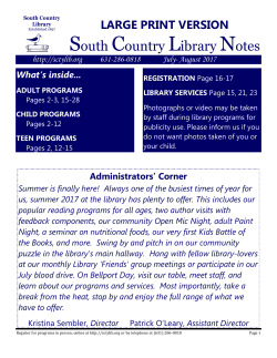 large print newsletter - South Country Library