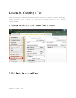 Lesson 5a: Creating a Test