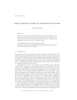 Games, Complexity Classes, and Approximation Algorithms