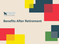 Benefits After Retirement - Missouri Consolidated Health Care Plan