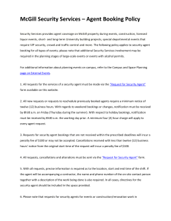 McGill Security Services &ndash; Agent Booking Policy