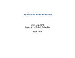 The Pollution Haven Hypothesis