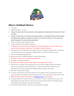 Men`s Softball Rules - Southern Sports Leagues