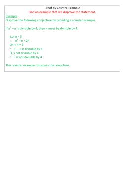 Proof by Counter-Example Find an example that