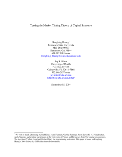 Testing the Market Timing Theory of Capital Structure