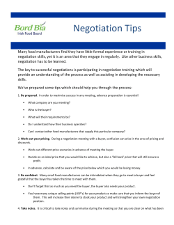 Negotiation Tips - Bord Bia Vantage
