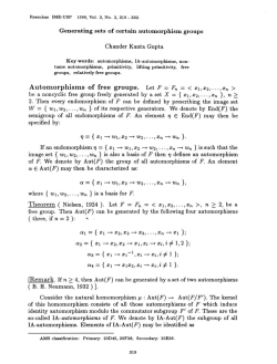 Automorphisms of free groups. Let F = Fn = Xn >
