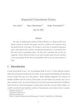 Sequential Commitment Games