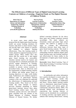 The Effectiveness of Different Types of Digital Game