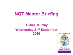 NQT induction tutor training 2016