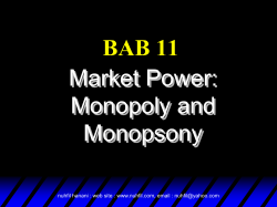 monopoly power and monopsony power.