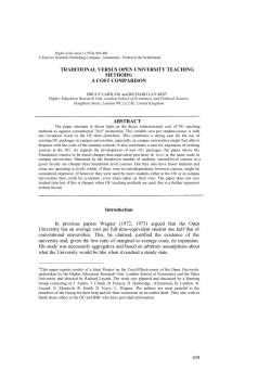 439 TRADITIONAL VERSUS OPEN UNIVERSITY