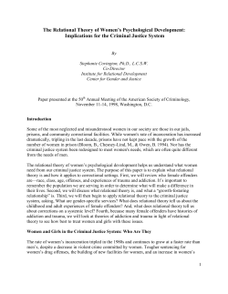 The Relational Theory of Women`s Psychological Development