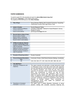 paper submission: 2012 wera focal meeting